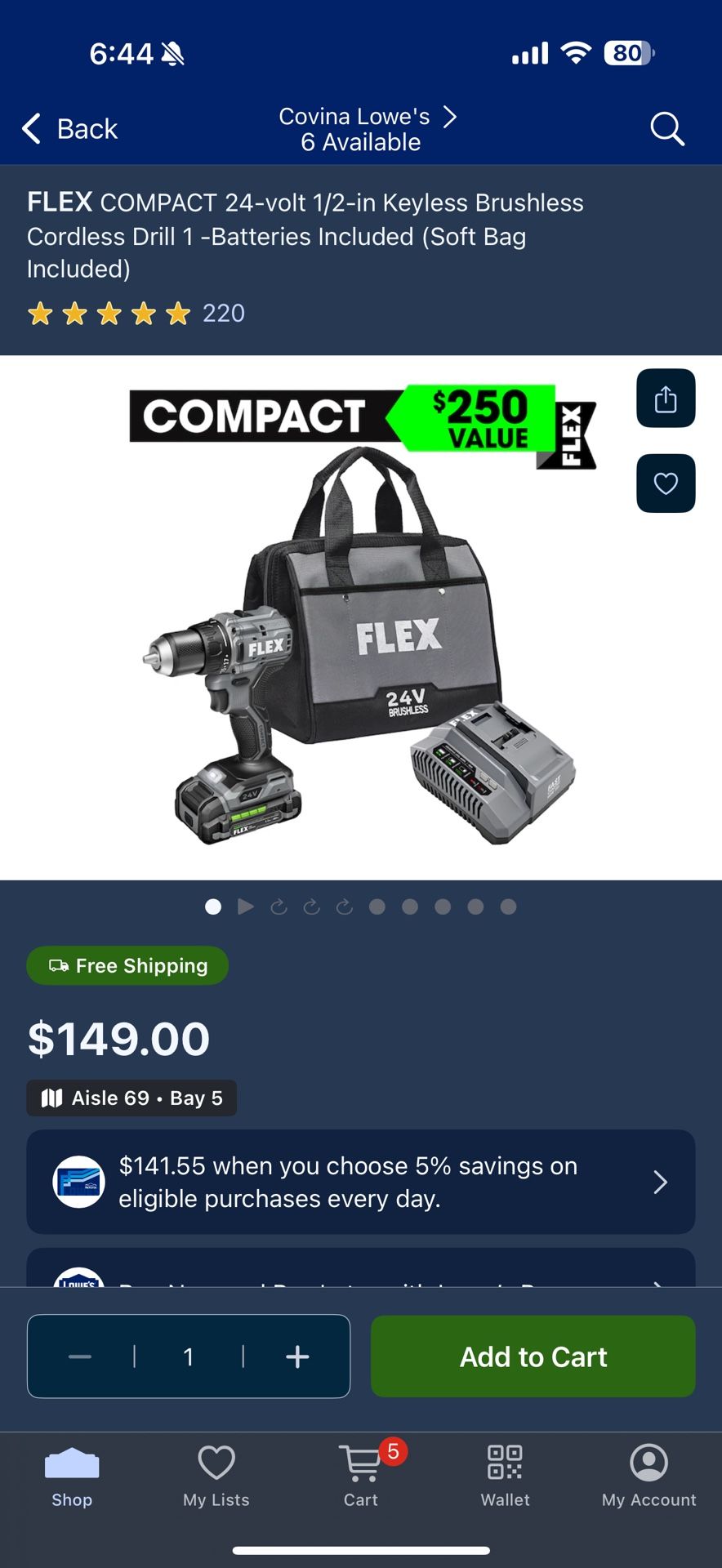 FLEX COMPACT 24-volt 1/2-in Keyless Brushless Cordless Drill 1 -Batteries Included (Soft Bag Included