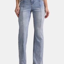 Madden NYC Light Blue Wash Moto Bootcut Jeans