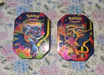 Mega Charizard X and Mega Charizard Y Tins