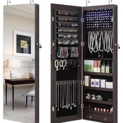LED Mirror Jewelry Cabinet