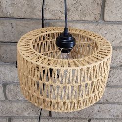 Rattan Plug in Pendant Light