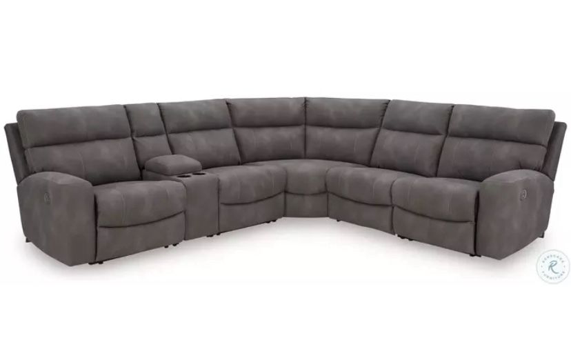 POWER RECLINING SECTIONAL 3 recliners Gray USB ports storage console adjustable headrests $2,799 DELIVERED (was $4,299)