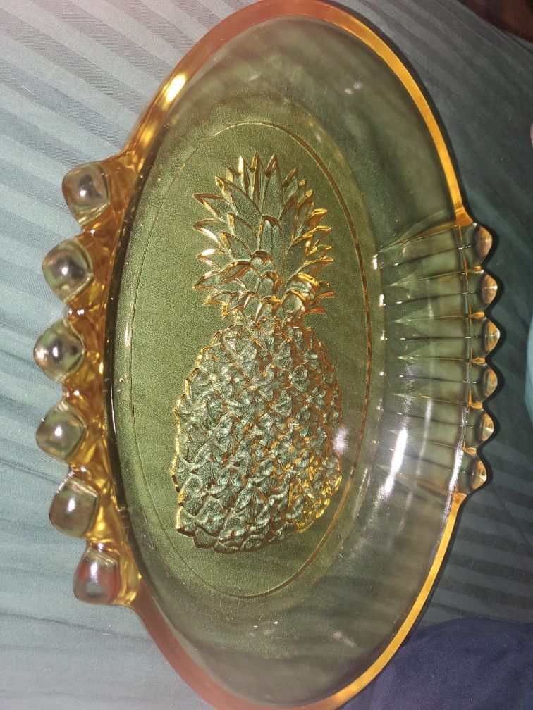 Vintage Glass Pineapple Dish