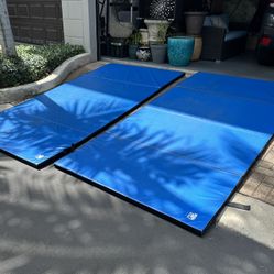 2 Gymnastic Mats 5ftx10ft Th 2 Inches Folding Tumble Mat For Exercise Yoga Martial Arts