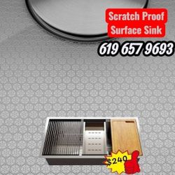 New Scratch Proof Surface Kitchen  Workstations Sinks With Accessories $240