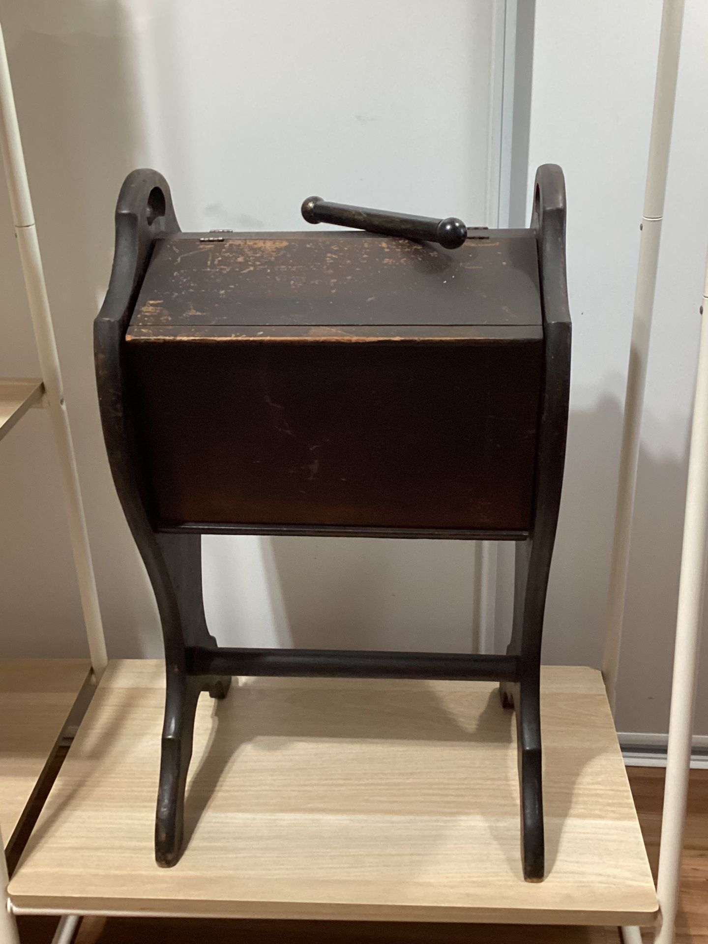 Vintage/antique sewing cabinet with Priscilla's stand box wooden knitting brown storage absolutely beautiful