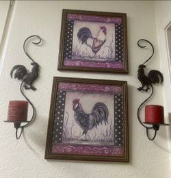 Home Interiors Rooster Farmhouse Wall Decor Set