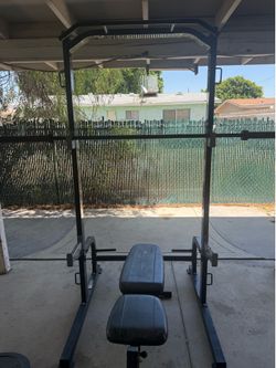 Weights with squat rack