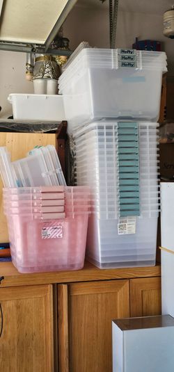 Lot of Plastic Storage Bins