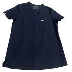 Figs Catarina One Pocket Scrub Top Navy Blue Size Small FW1000 PO 1568