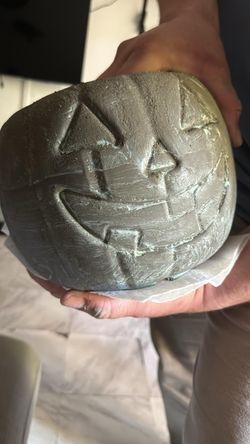 Halloween concrete Jack o lantern