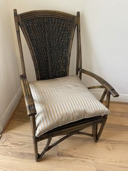 Bamboo rattan Armchair With Pillow