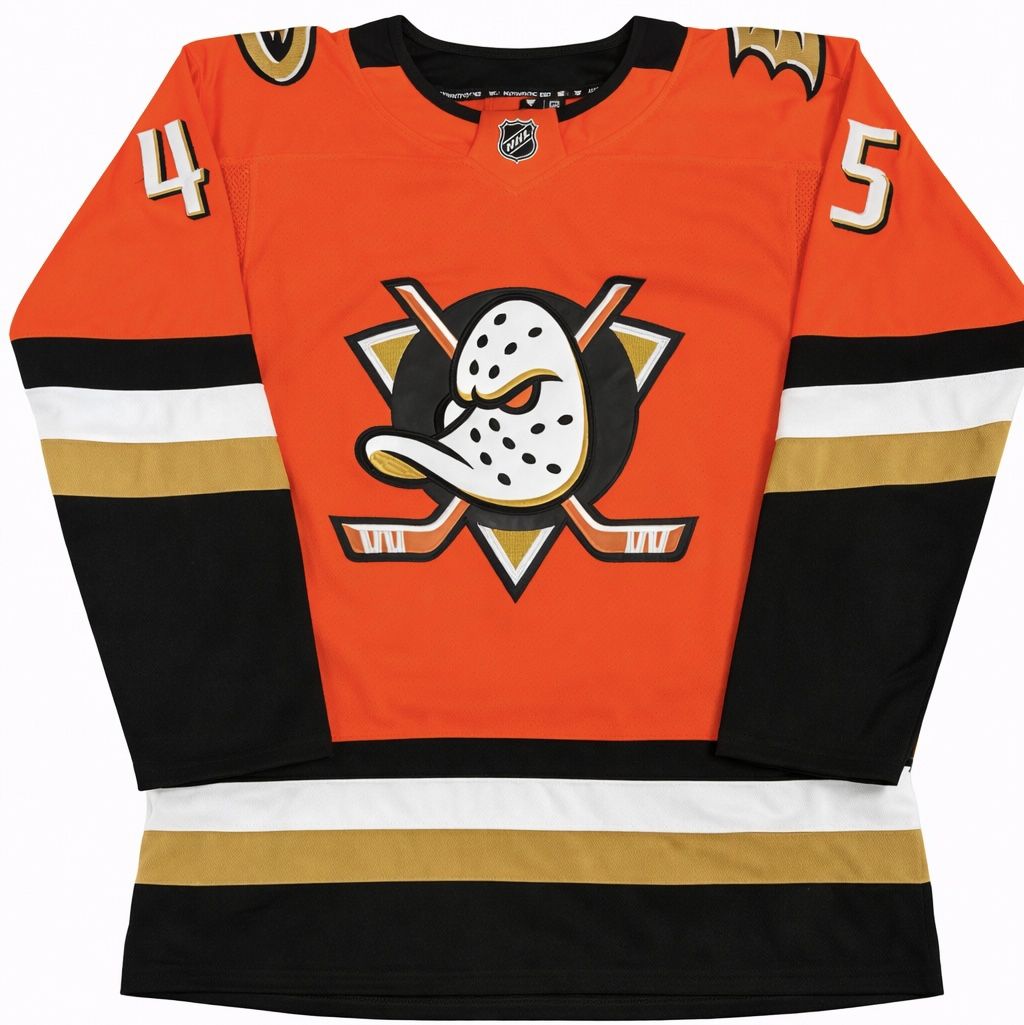 Beckett Sennecke Jersey Anaheim Ducks Orange Men’s Large Stitched Playoffs #45