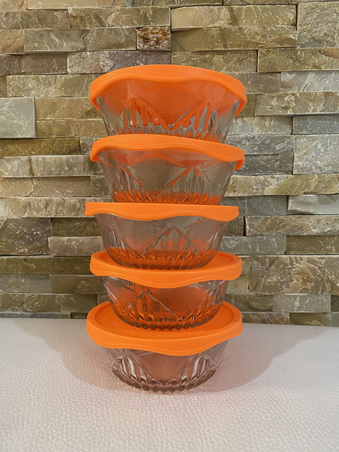 Glass small canister set of 5