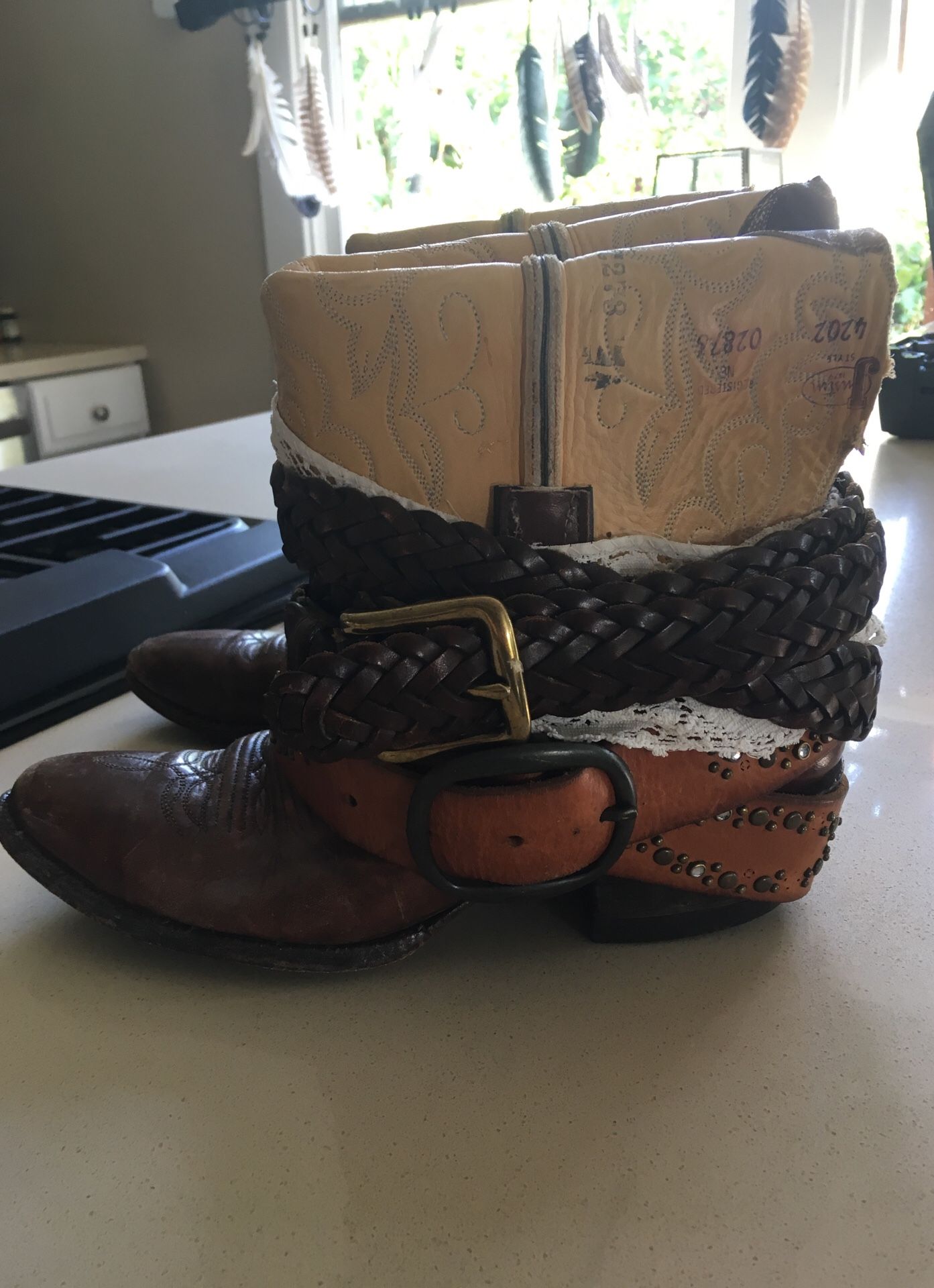 Custom made watershed festival boho ankle boots 9