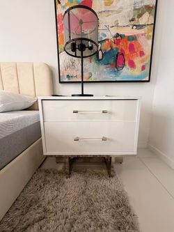 White Nightstand Set x 2