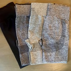 Lot Of 4 Victoria’s Secret 🩷PINK Seamless Women’s M Workout Leggings High Waisted Worn Once