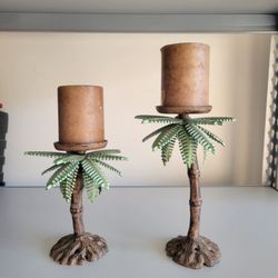 Metal(heavy) Palm Tree Candle Holders