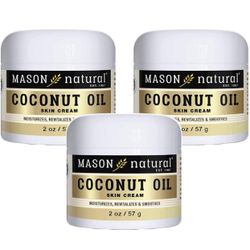 Mason Natural Coconut Oil Beauty Cream, 2 Ounce, 3 Count