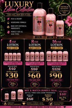 All organic premium, skin care lotions