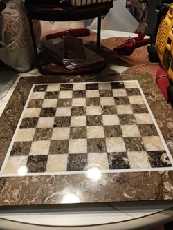 NEW GORGEOUS HEAVY SOLID MARBLE CHESS PC 25 FIRM NO PCS JUST BOARD