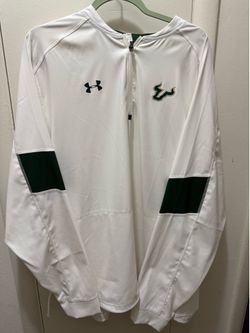 Under Armour White Pullover with Dark Green USF Bulls Accents