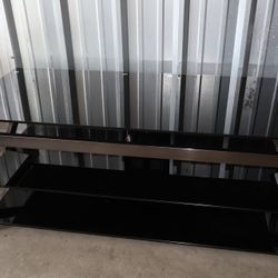 Maxim Magazine Black Tempered Glass TV Stand 