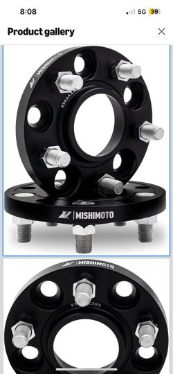 Mishimoto Wheel Spacers, 5x120, 67.1 Center Bore, M14x1.25, 15mm Thick, Black