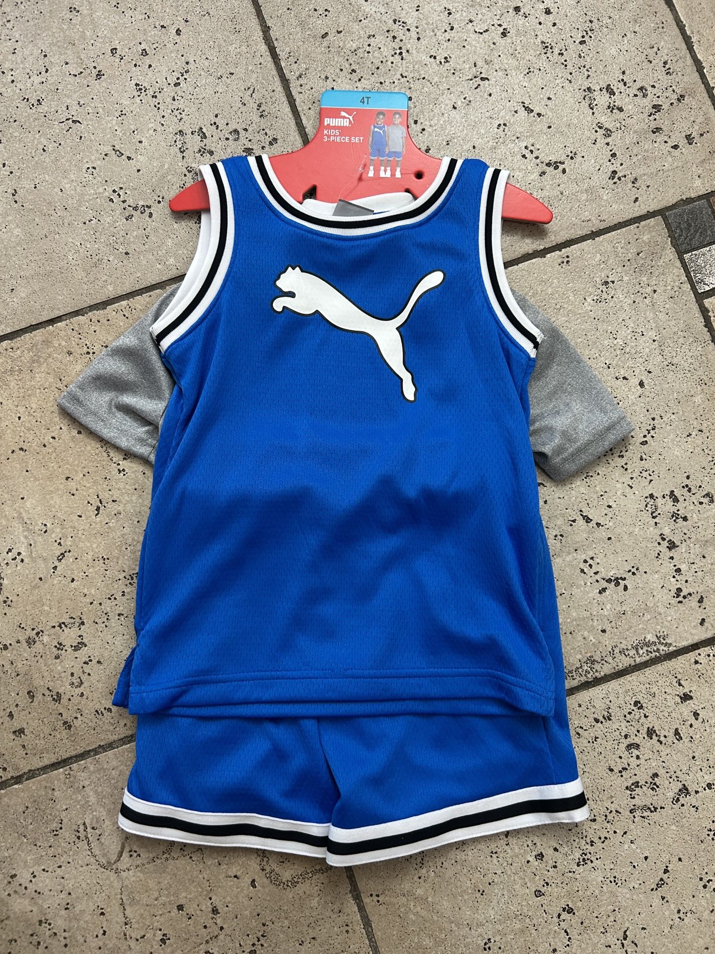 NWT Puma kidsTank Top ,Tshirt & Shorts 3pcs athletic Set
