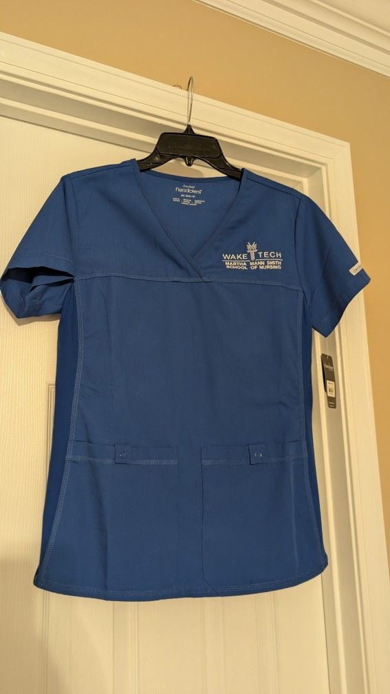 Blue Scrubs Set with Wake Tech Logo