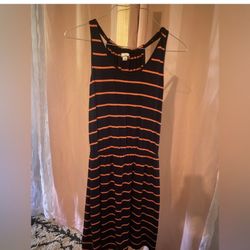 Navy And Orange Dress