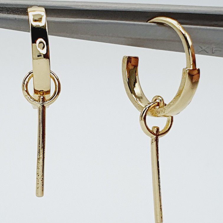 "14K Gold Plated Dainty Hoop Key Earrings for Women, L621
 
  