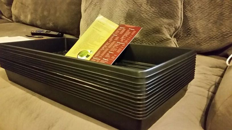 10 x 20 inch growing trays w/ holes. New. 2 Lots of 6.