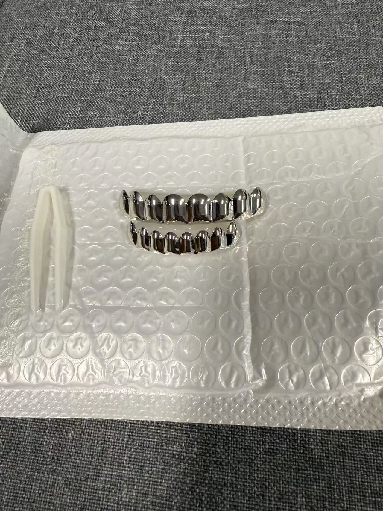 Sterling Silver Grillz - BEST 6 Or 8 Tooth Or Single Caps/Top & Bottom Grills For Teeth