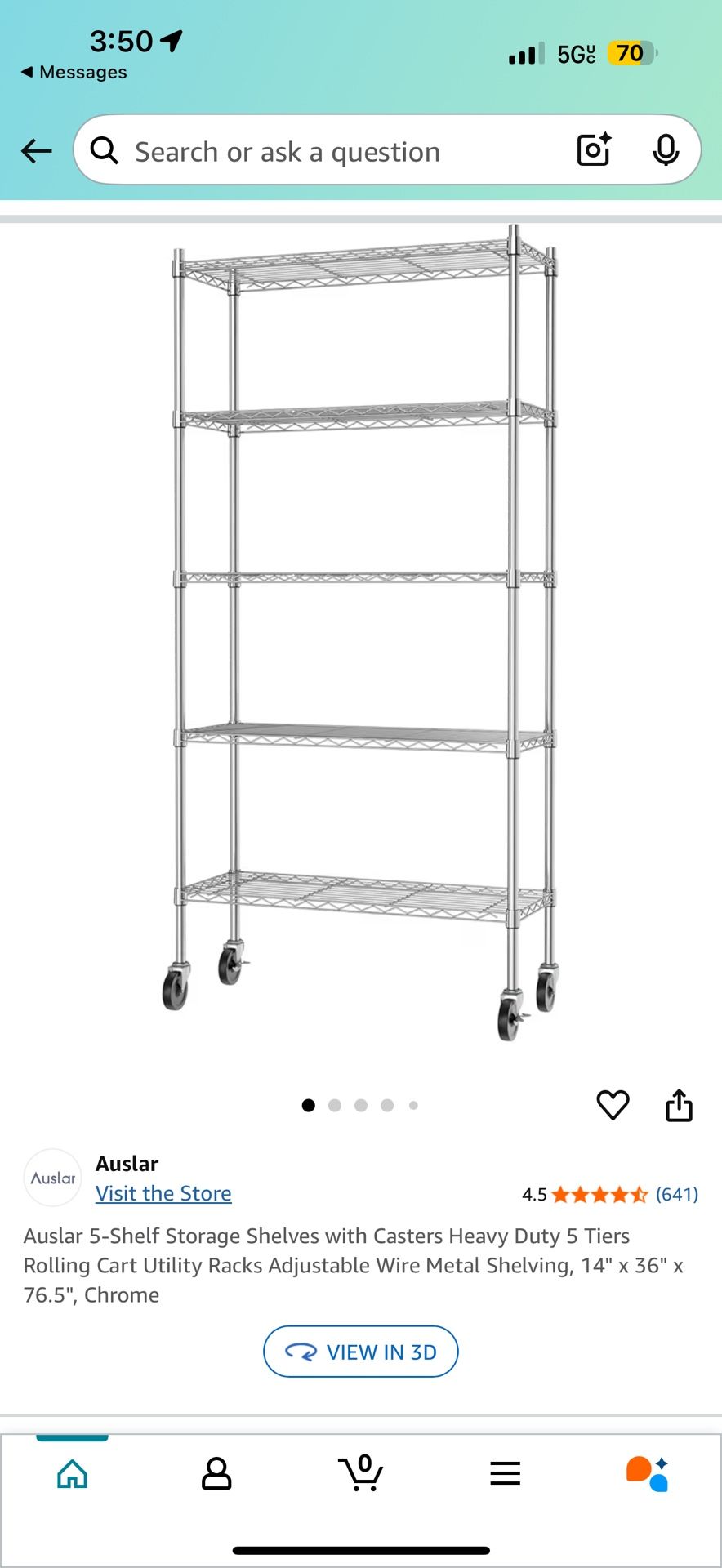 Auslar 5-Shelf Storage Shelves