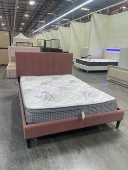 Full size bed frame with mattress