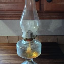 Vintage Clear Glass Oil Lamp