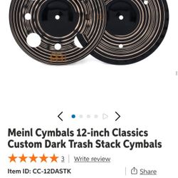 Meinl Cymbals 12-inch Classics Custom Dark Trash Stack Cymbals
