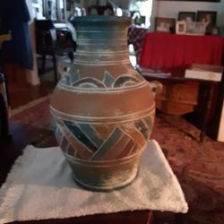 Spanish Clay Jug Or Vase Decoration