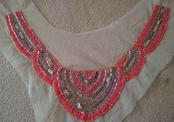 Lace fabric embroidery applique