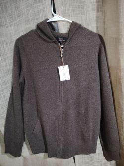 Mongolian Cashmere Full Zipper Hoodie Sz M