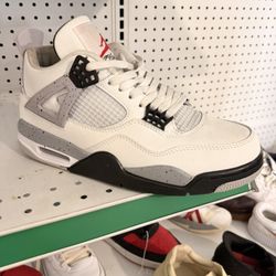 Retro 4’s White Cement Red Black