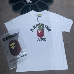 A Bathing Ape White Tee – Ape Head Logo – Brand New 