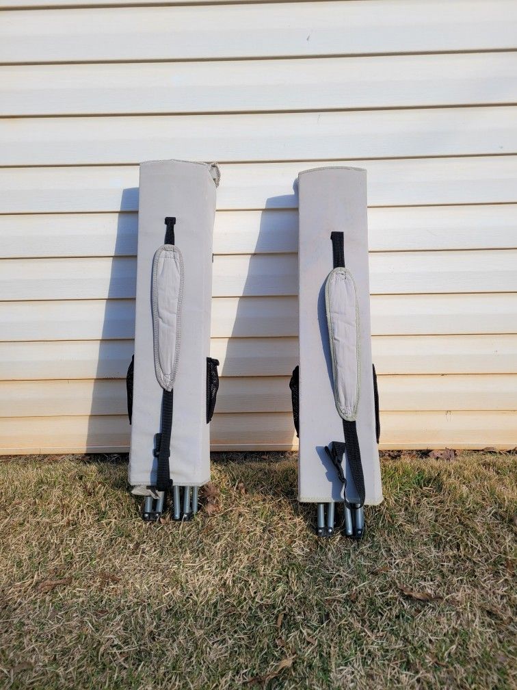 Two Camping, Sports or Tail Gating Folding Chairs With Folding Sun Canopy