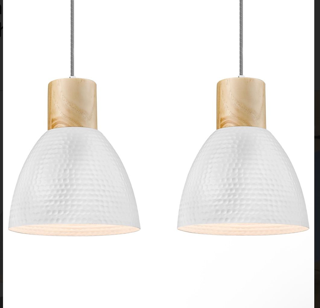 White and Wood Pendant Lights