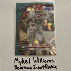 Mykel Williams San Francisco 49ers DE Bowman Chrome Short Print Insert Rookie Card. 
