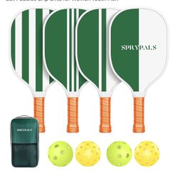 Pickleball Set Of 4 Paddles & 4 Balls