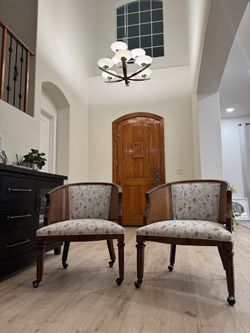 Vintage MCM CHAIRS / cane barrel chair / club chairs $100 Each accent chair