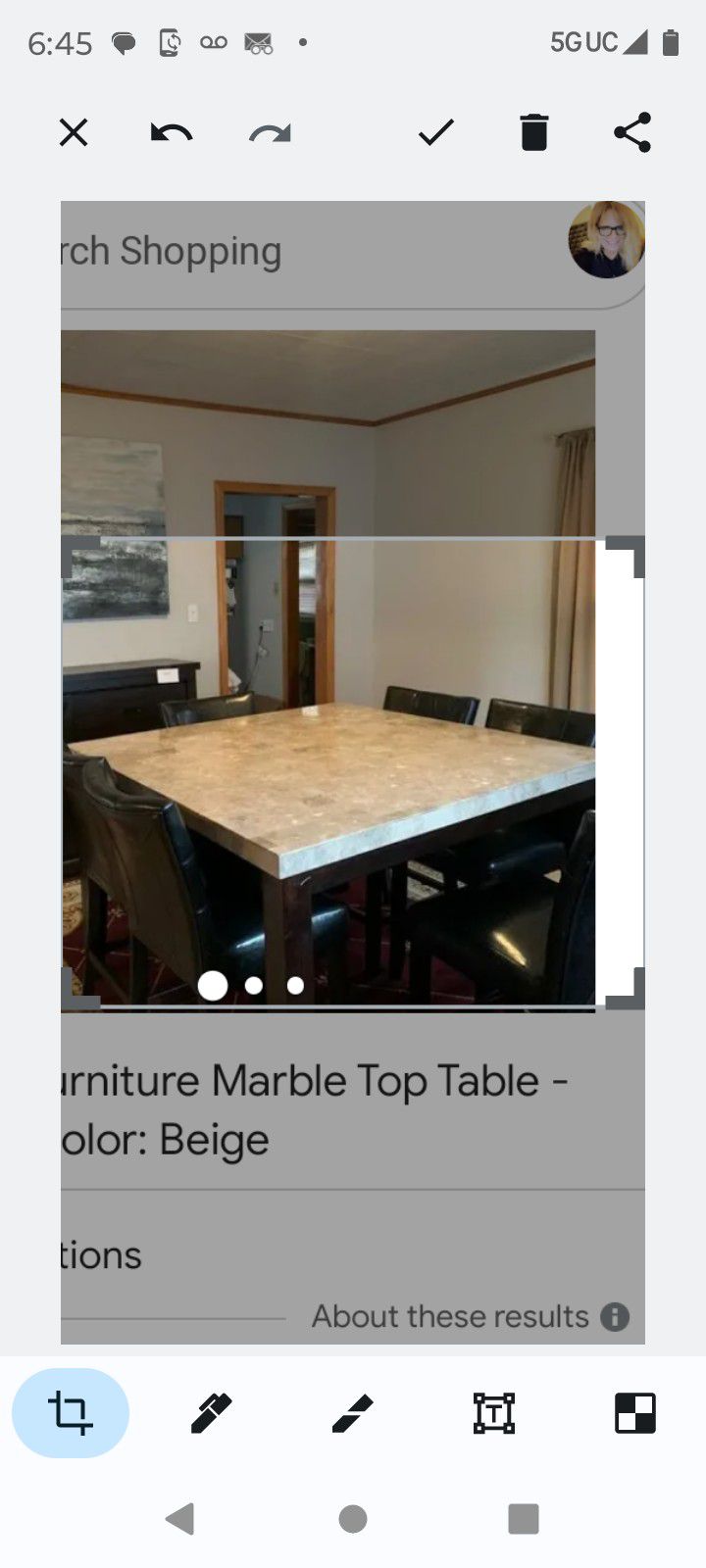 Marble Dining Table  No Chairs
