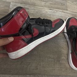 Retro Patten Leather 1s  Red And Black 